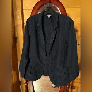 JJill Silk Linen Blend Lightweight Blazer